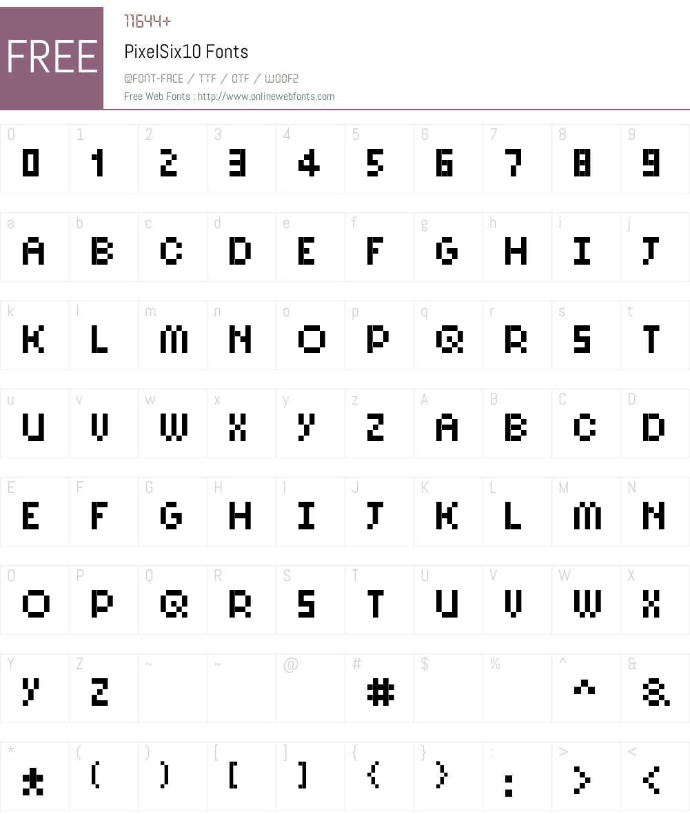 PixelSix10 Font Screenshots
