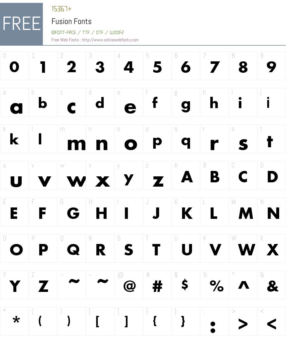 Fusion Font Screenshots