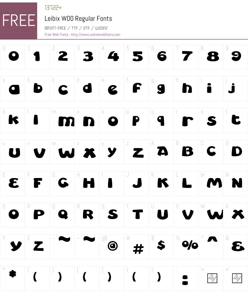 LeibixW00-Regular Font Screenshots