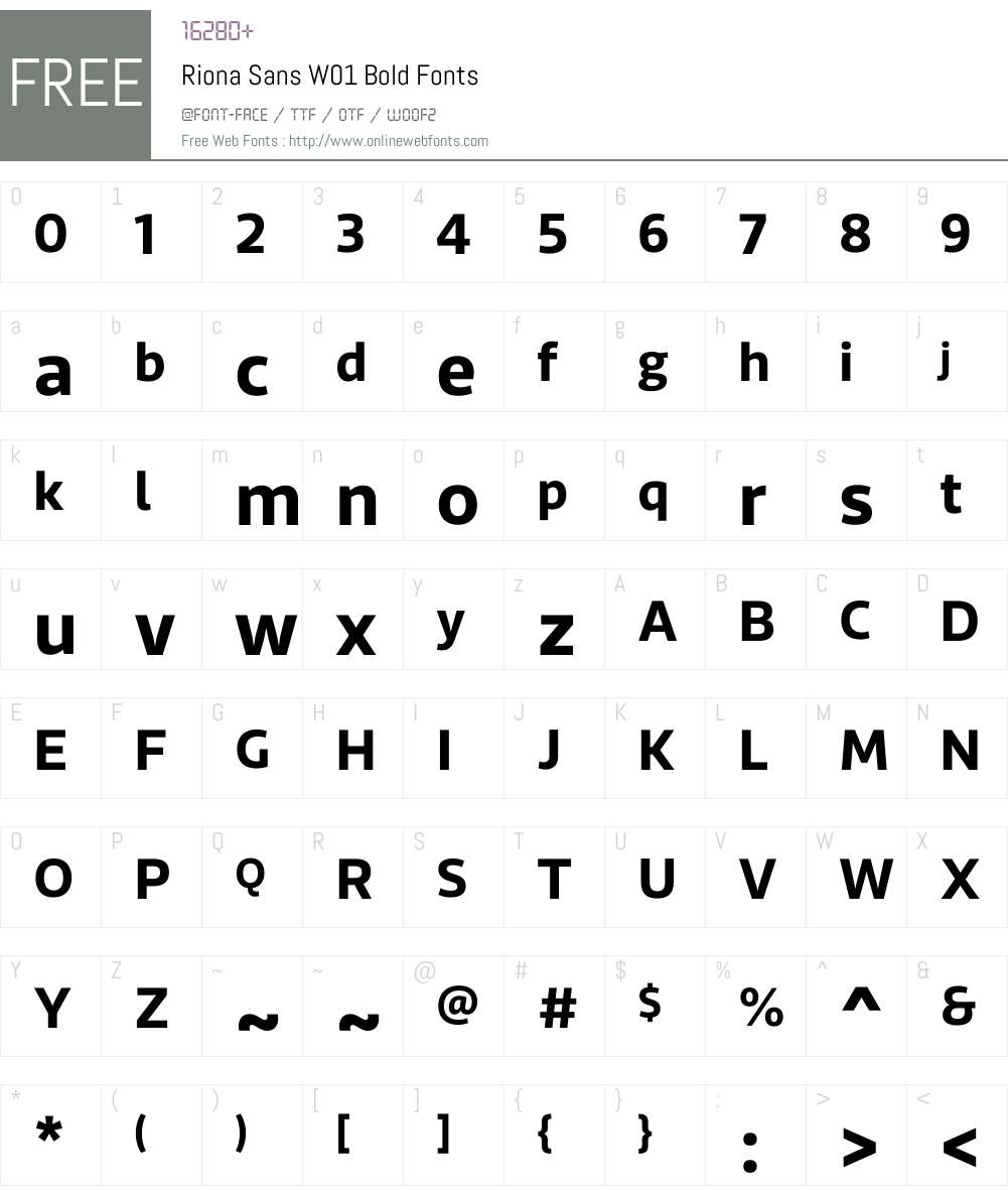 RionaSansW01-Bold Font Screenshots