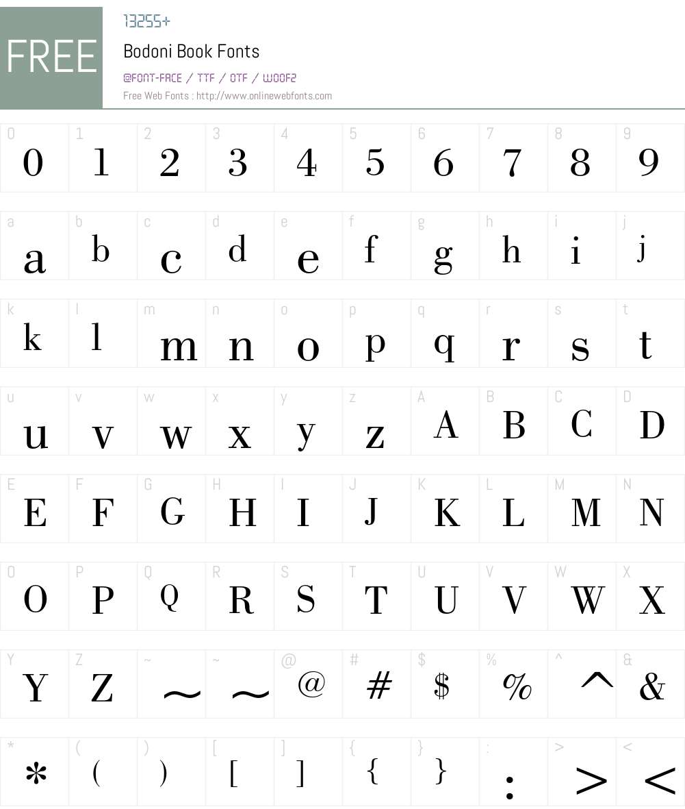 Bodoni Font Screenshots
