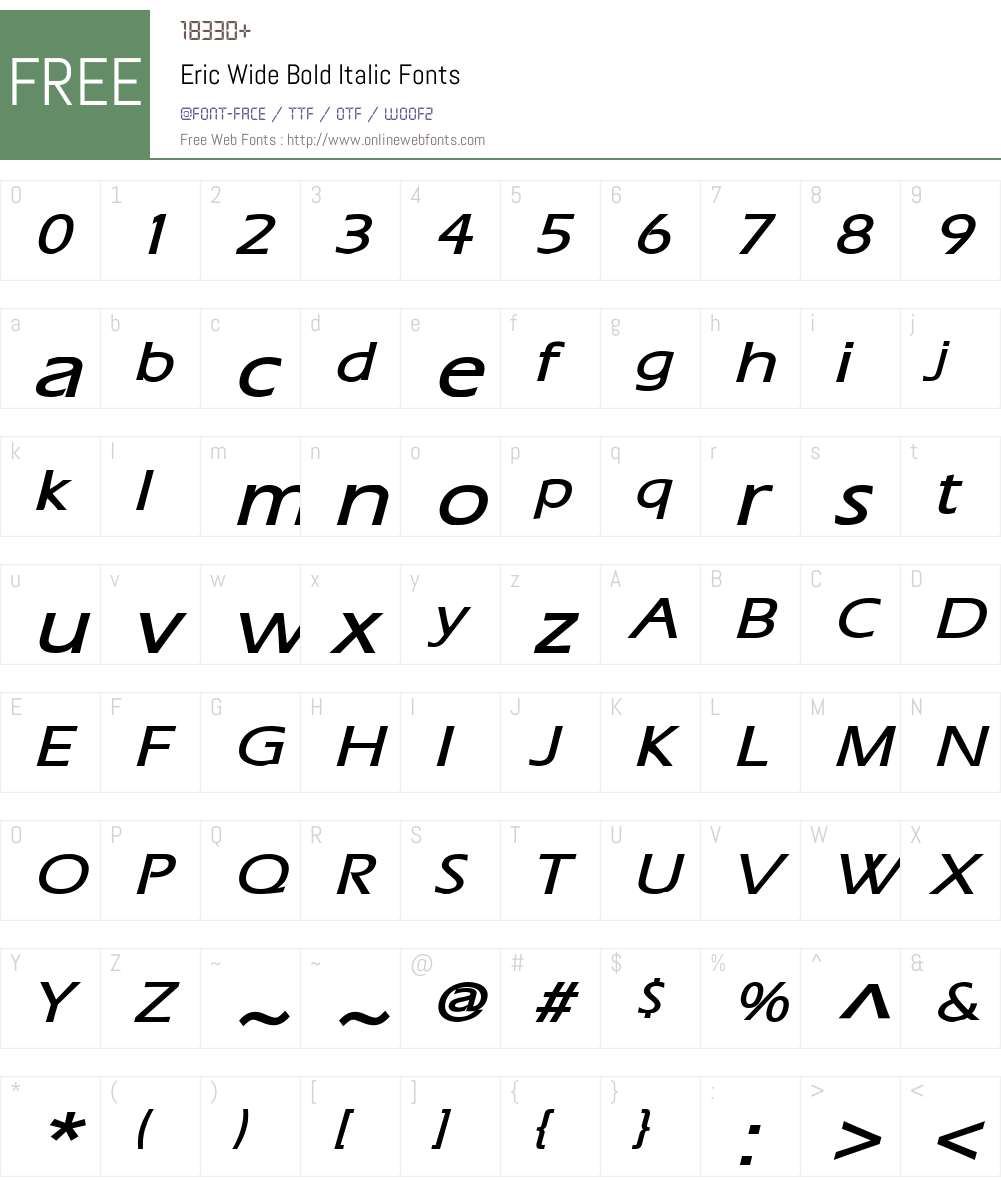 Eric Wide Font Screenshots