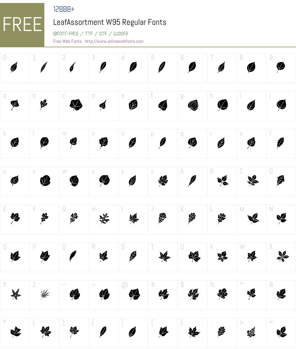 LeafAssortment Font Screenshots