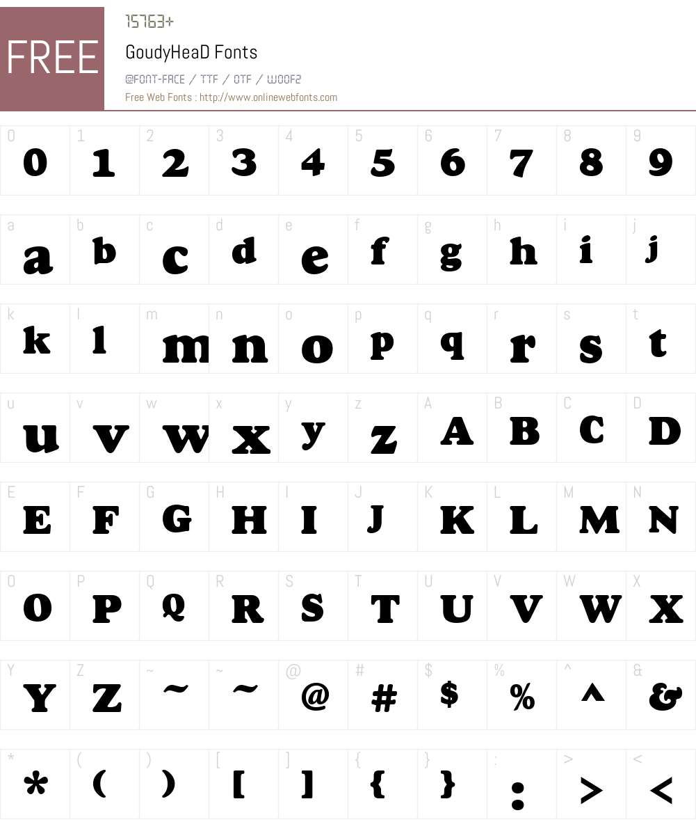 GoudyHeaD Font Screenshots
