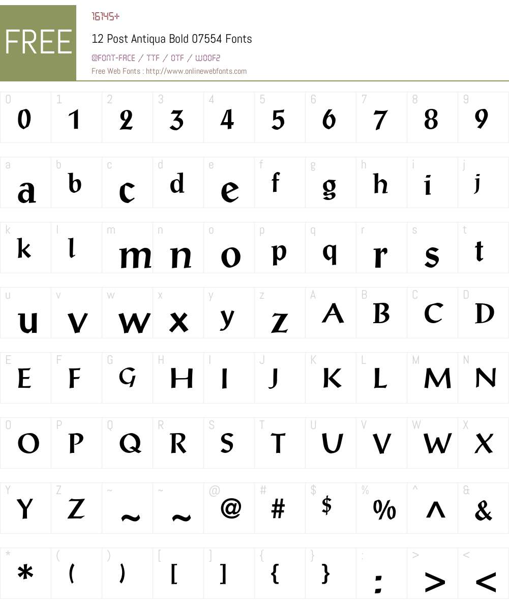 PostAntiqua Font Screenshots