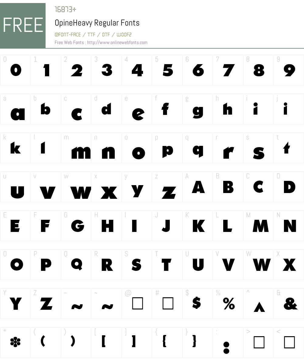 OpineHeavy Font Screenshots