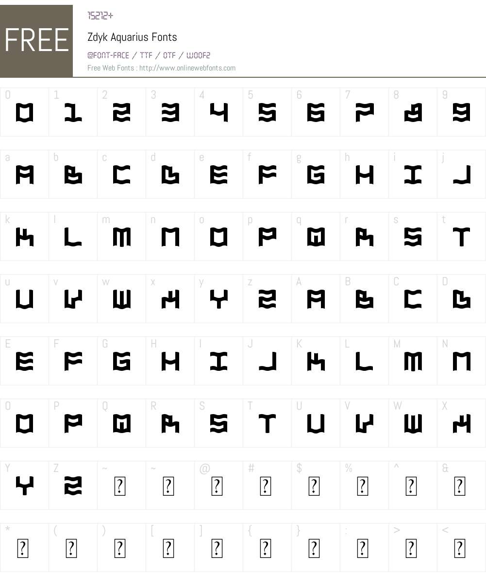 Zdyk Aquarius Font Screenshots