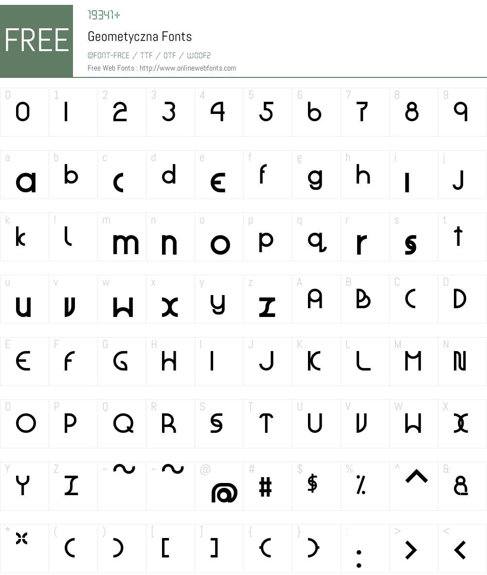 Geometyczna Font Screenshots