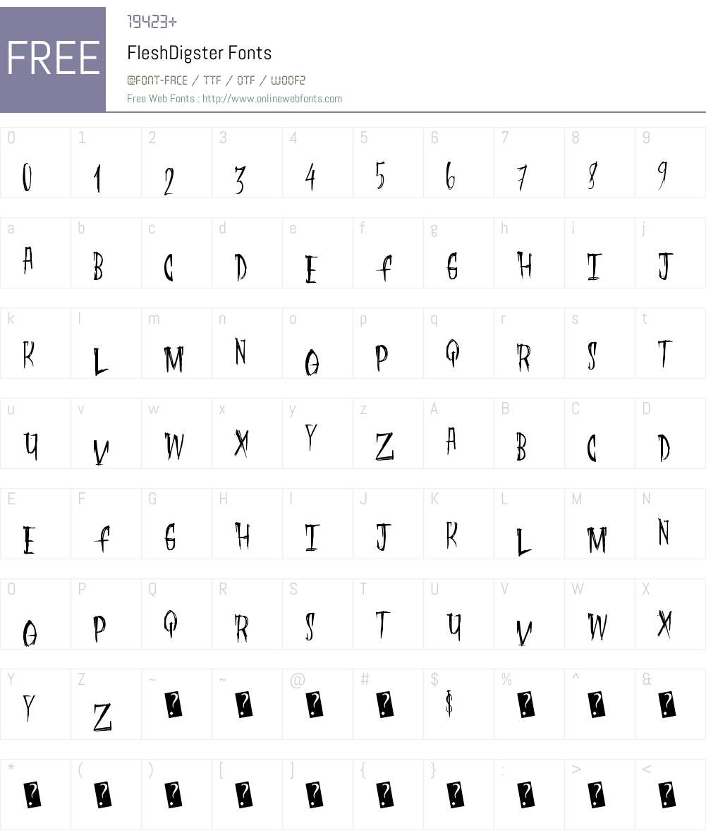 FleshDigster Font Screenshots