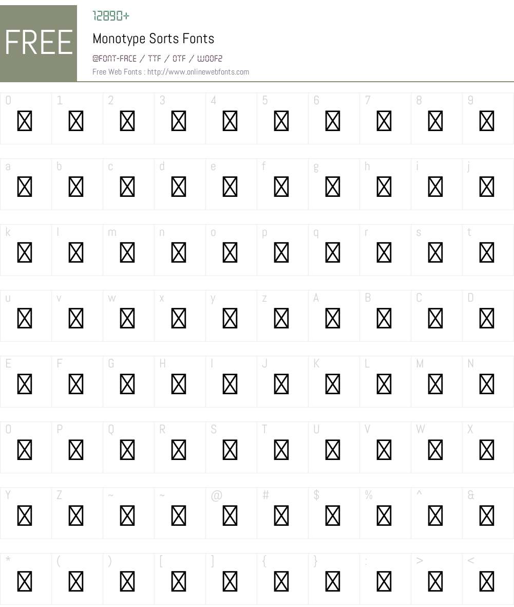 Monotype Sorts Font Screenshots