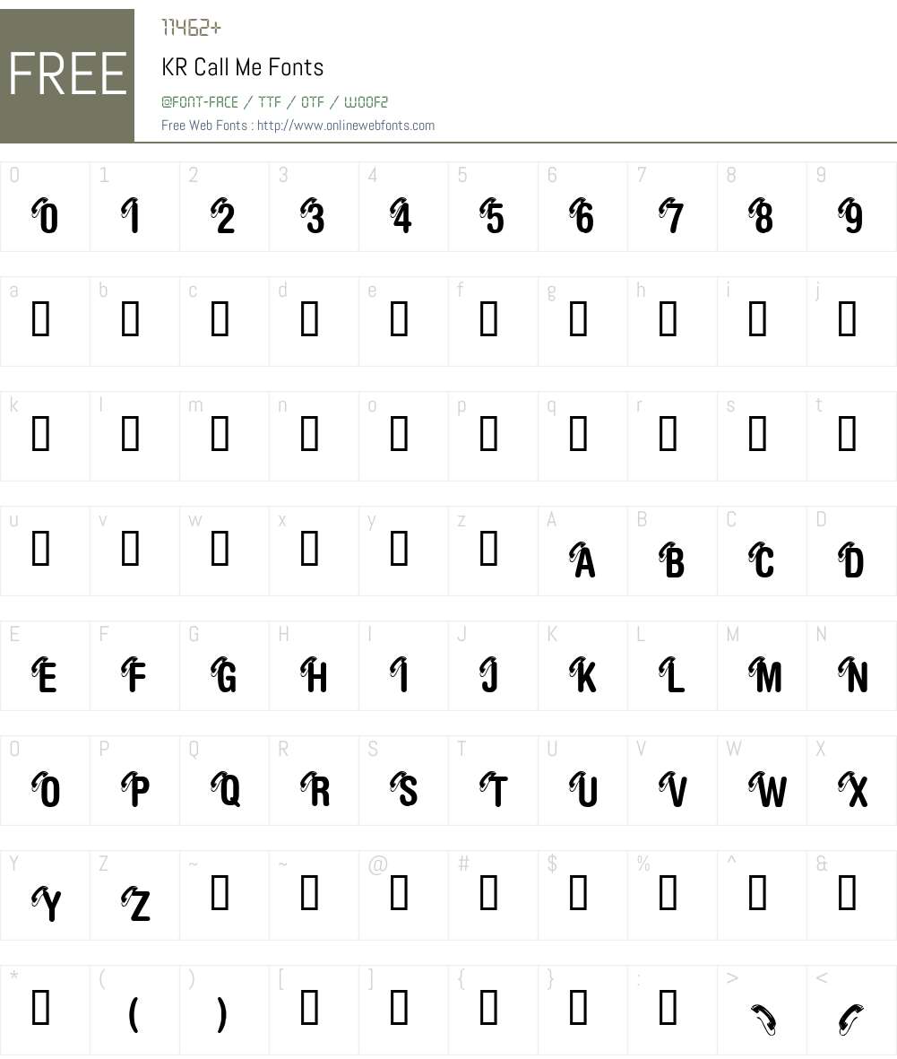 KR Call Me Font Screenshots