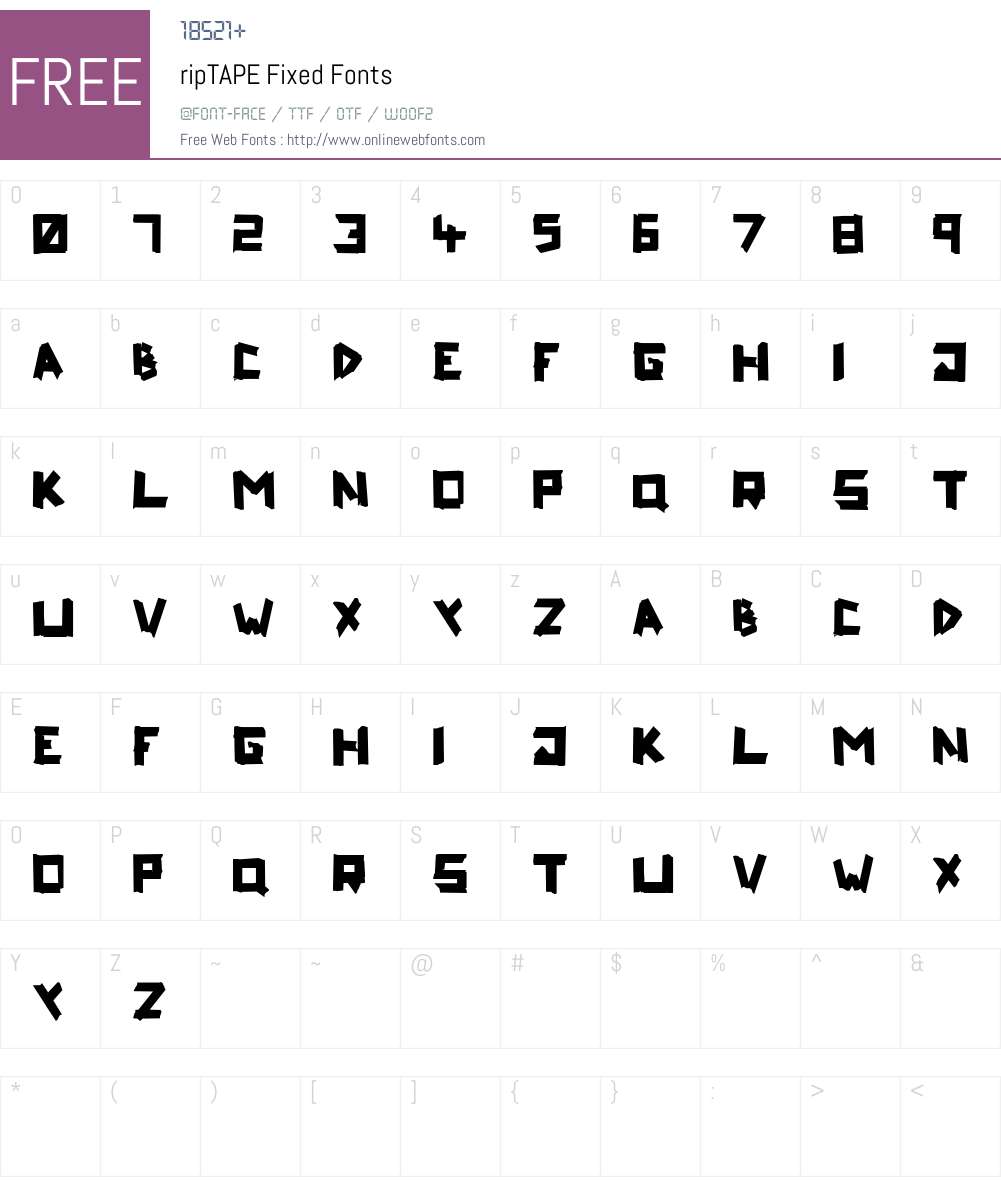 ripTAPE Font Screenshots
