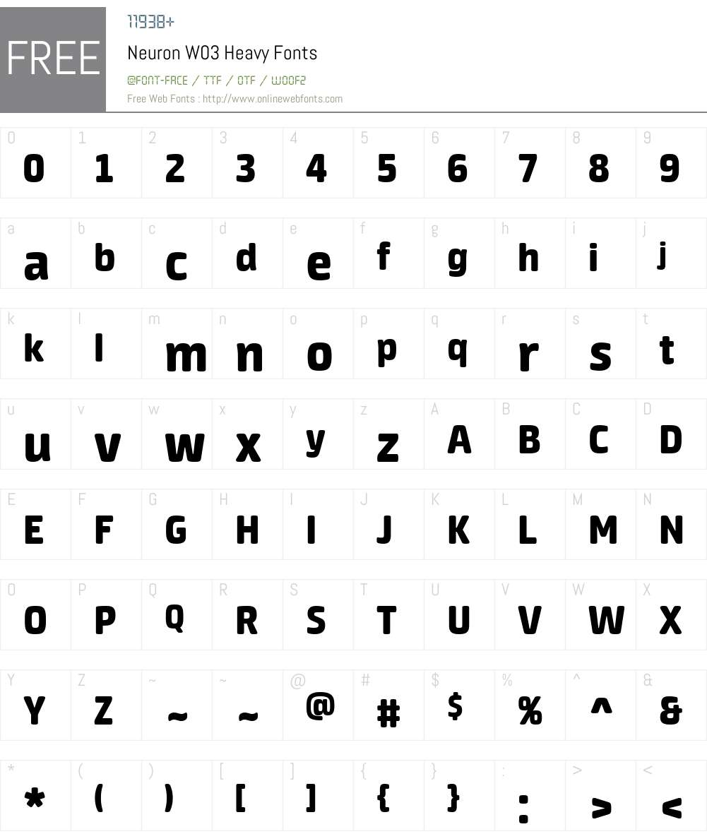 NeuronW03-Heavy Font Screenshots