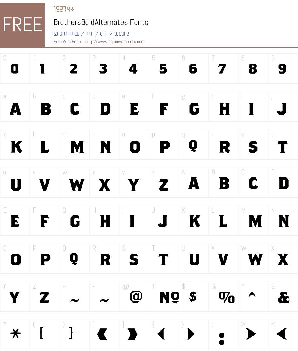 Brothers Font Screenshots