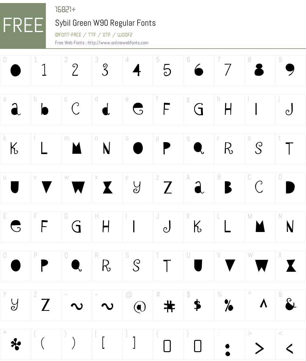 SybilGreenW90-Regular Font Screenshots