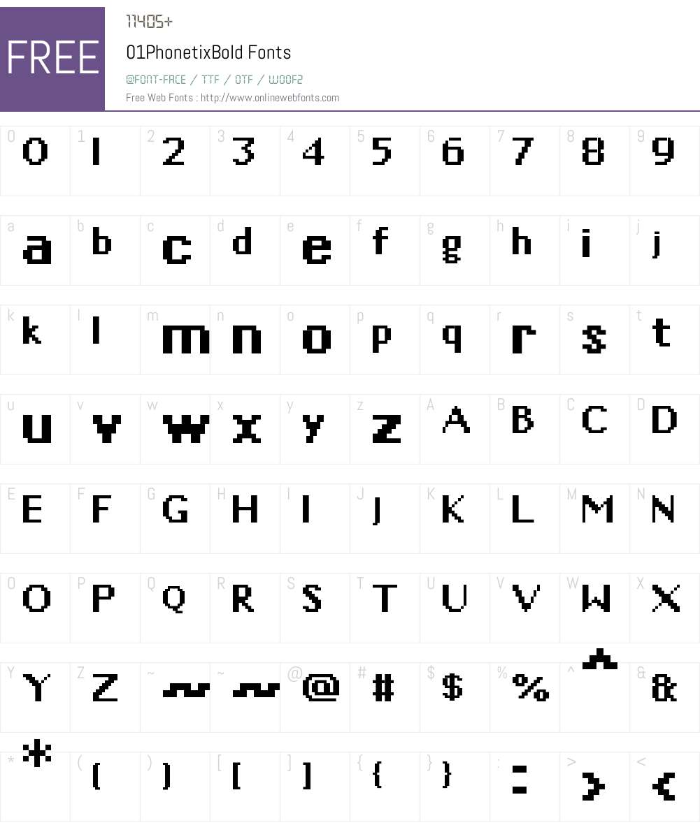 01Phonetix Font Screenshots