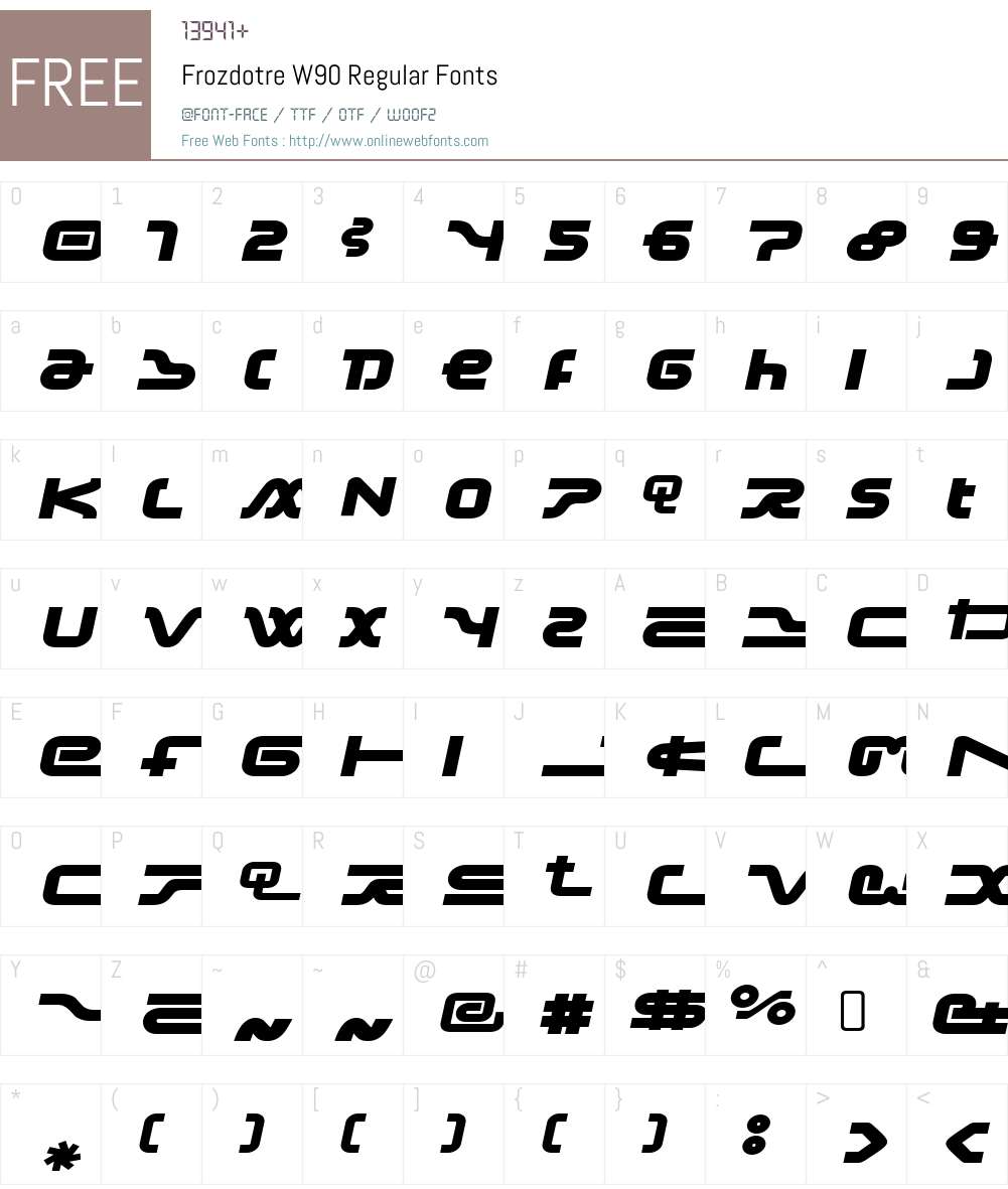 FrozdotreW90-Regular Font Screenshots