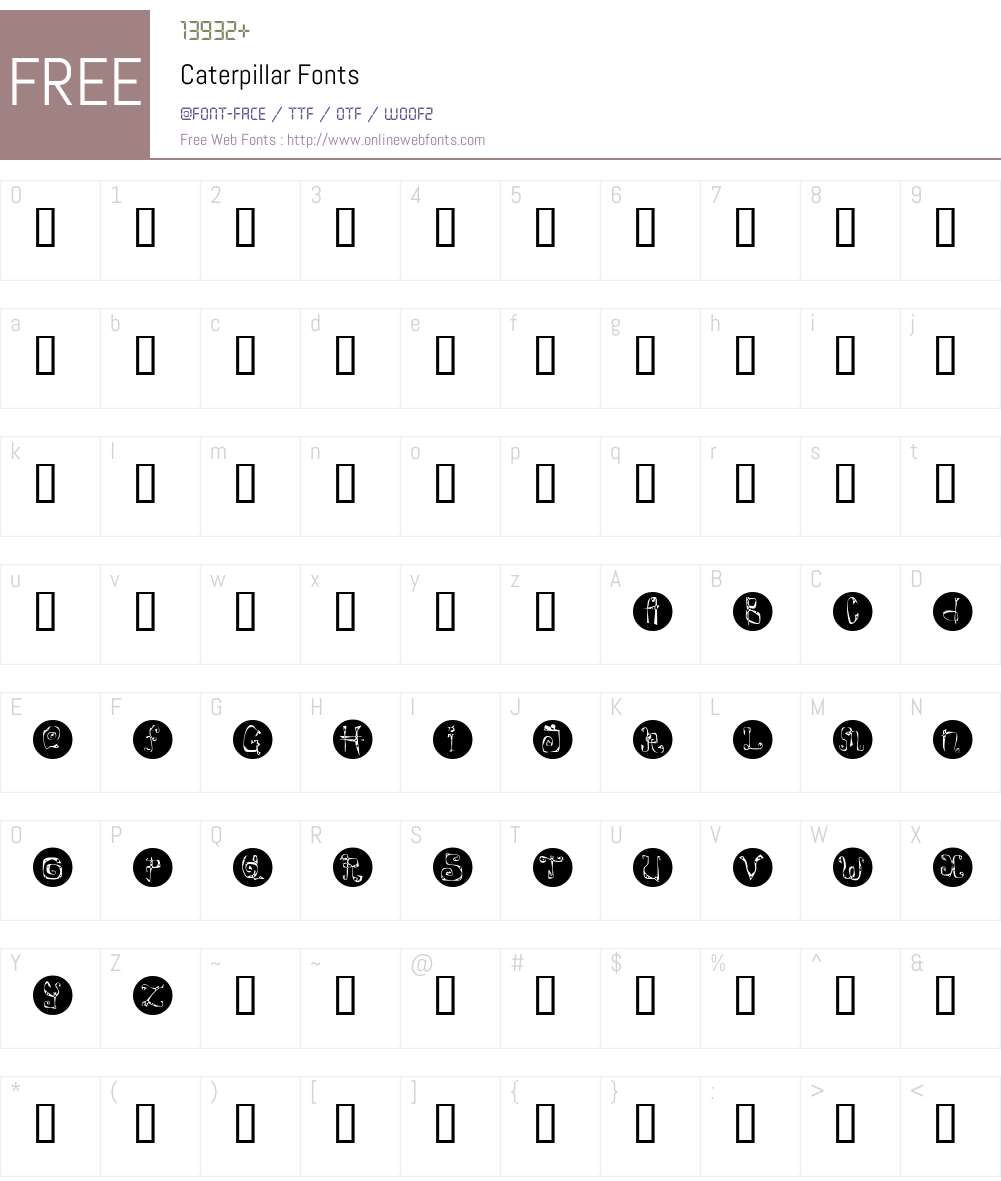 Caterpillar Font Screenshots