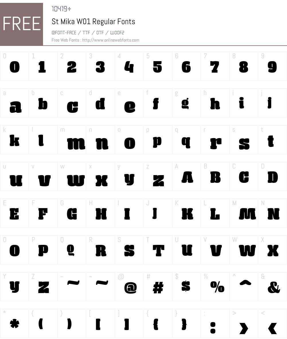 StMikaW01-Regular Font Screenshots