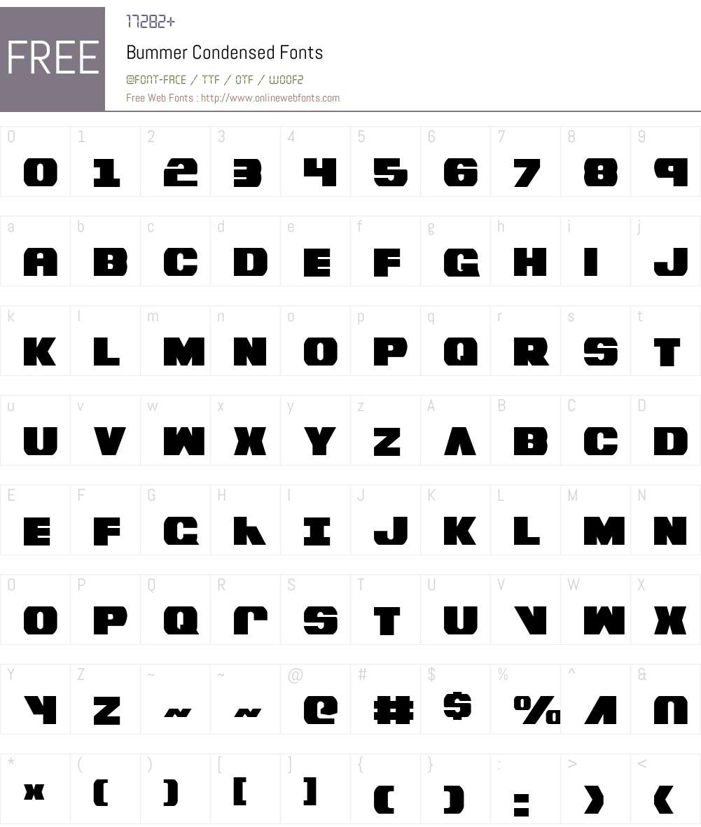 Bummer Condensed Font Screenshots