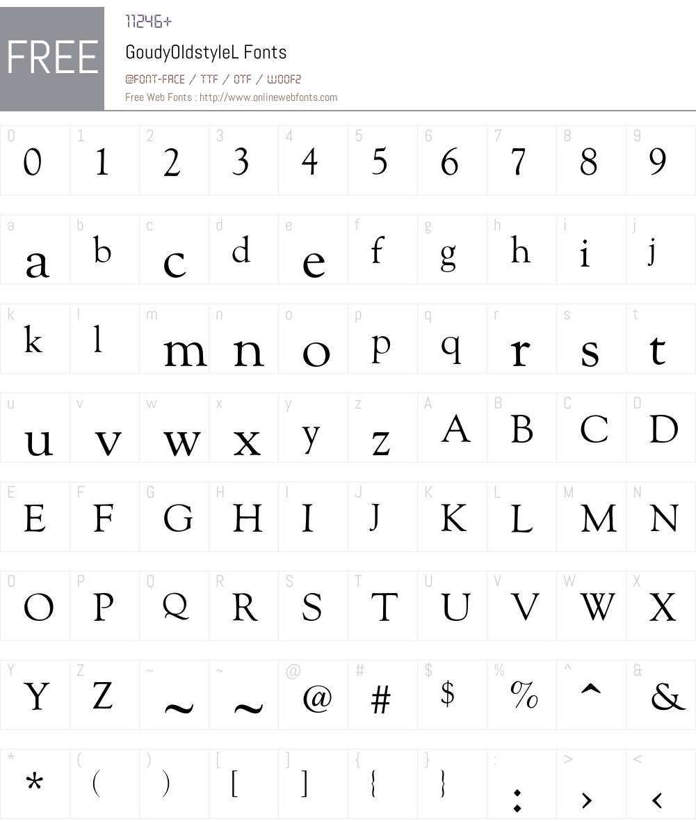 GoudyOldstyleL Font Screenshots