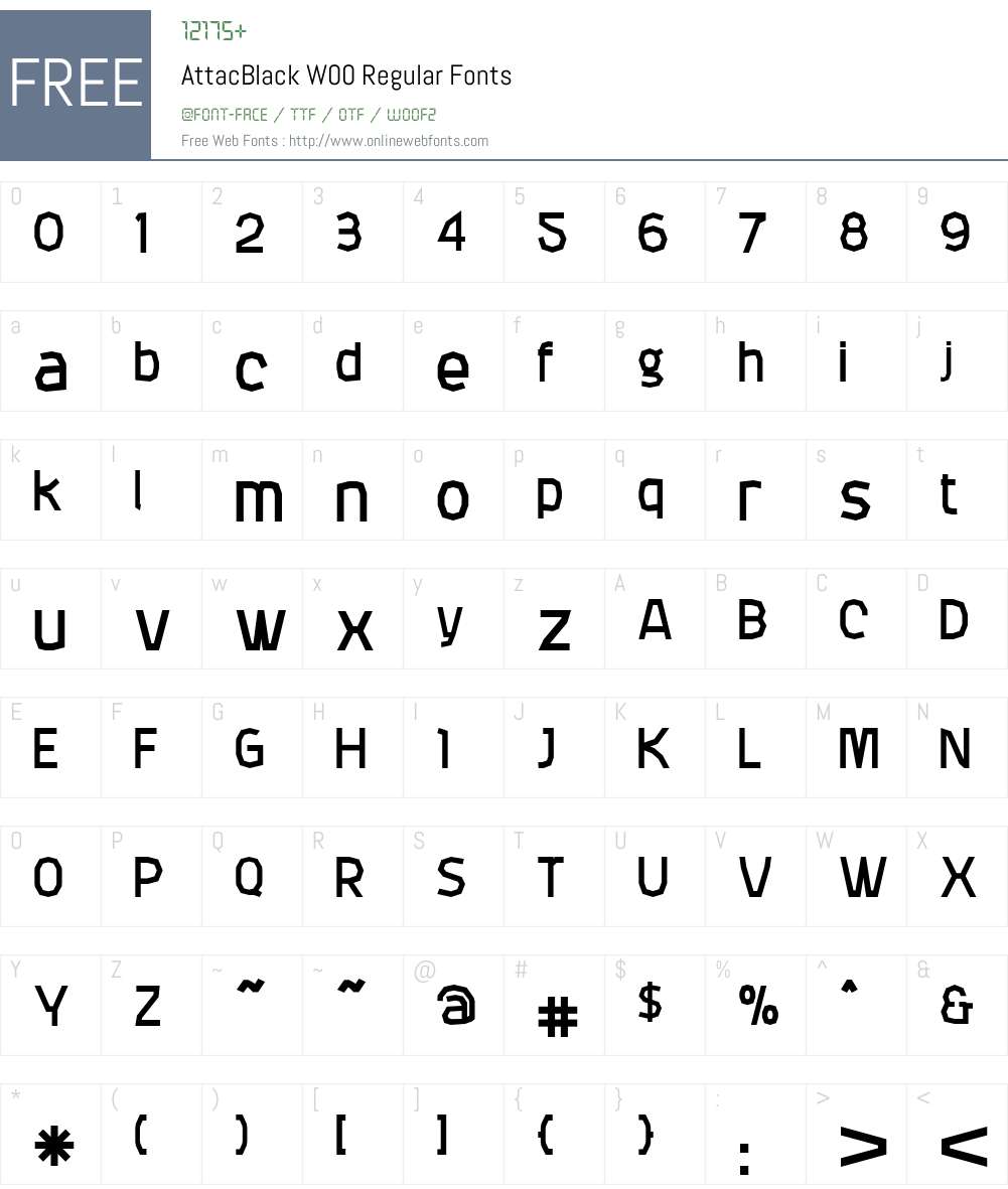 AttacBlack Font Screenshots