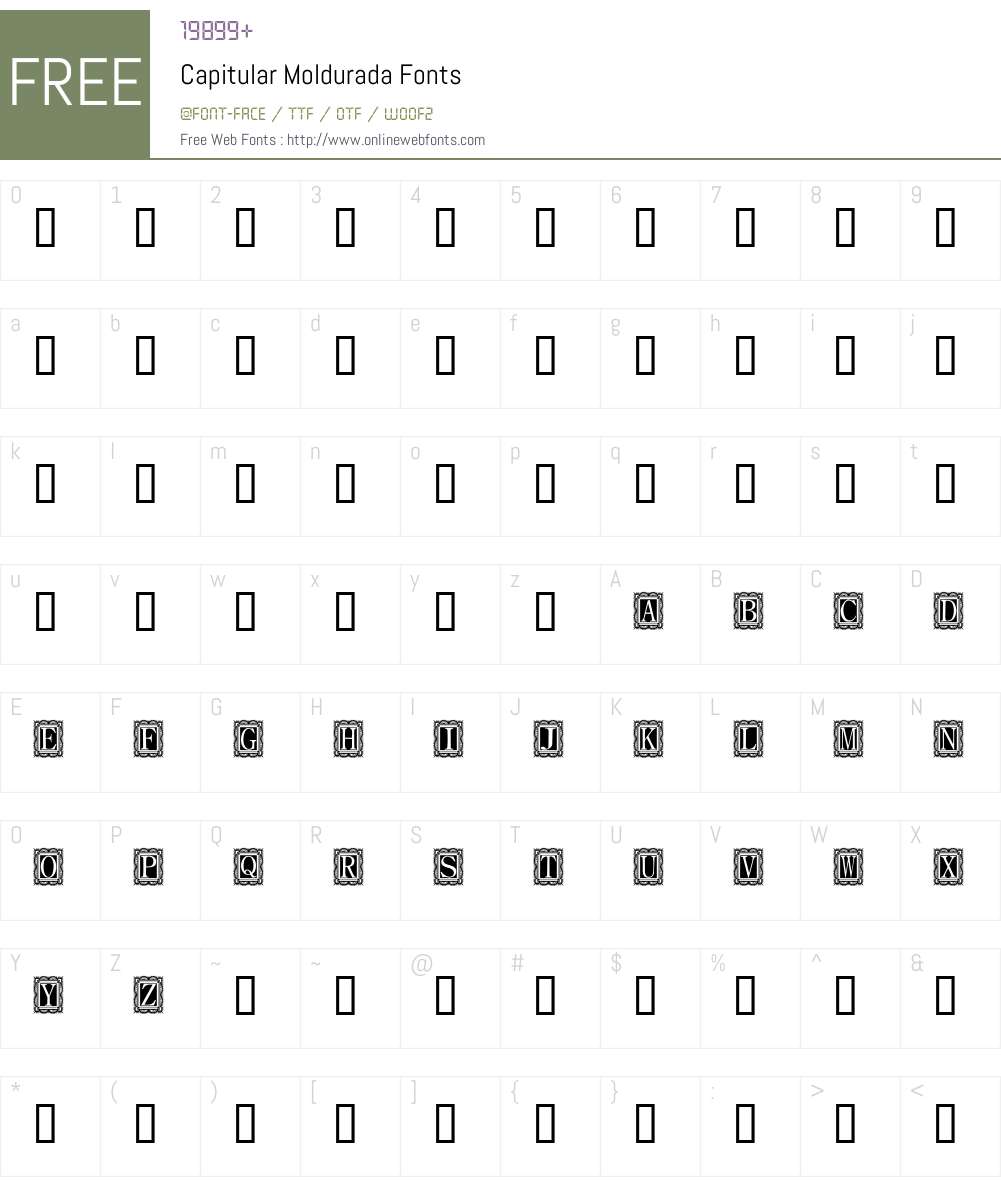 Capitular Moldurada Font Screenshots