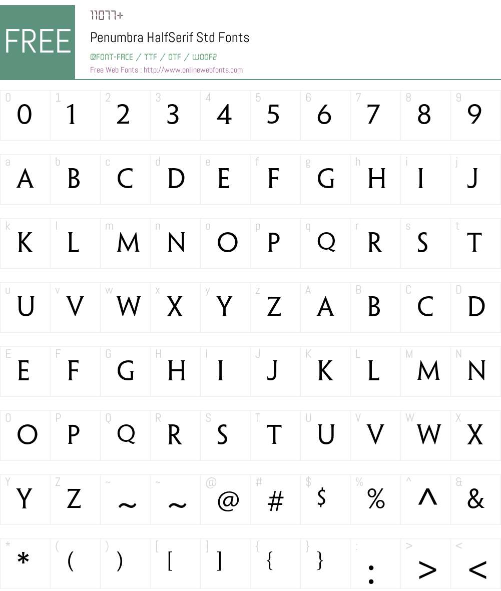Penumbra HalfSerif Std Font Screenshots