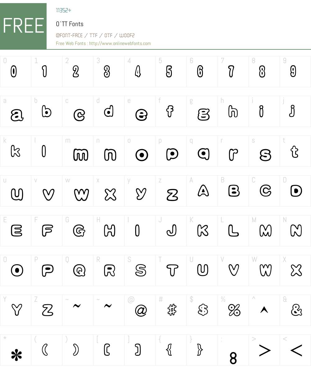 O`TT Font Screenshots