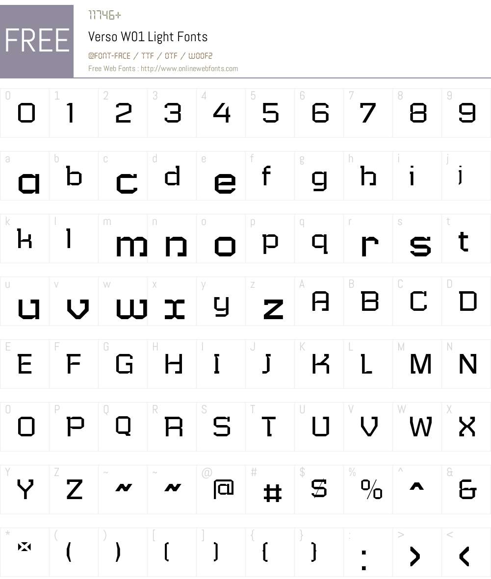 VersoW01-Light Font Screenshots