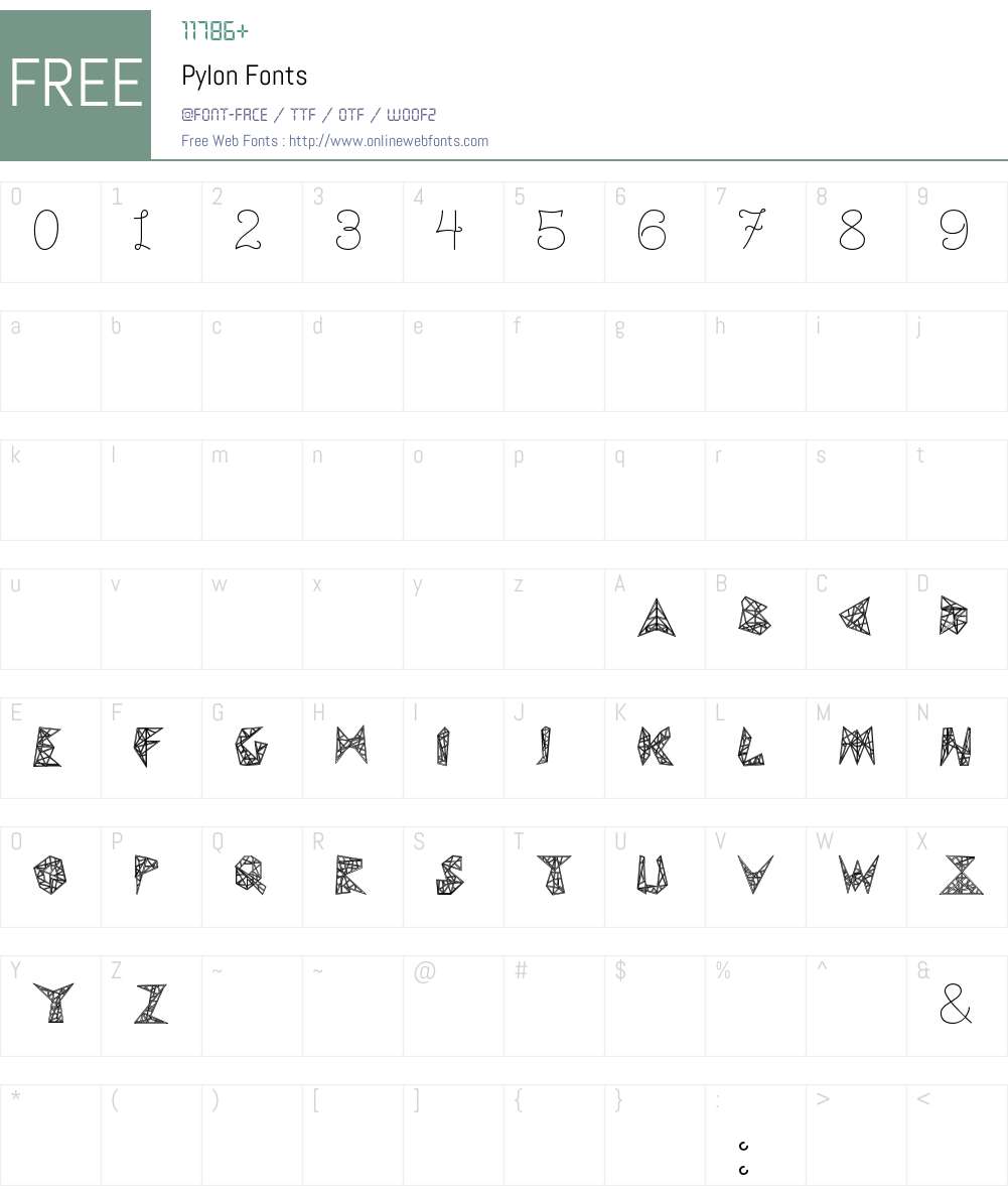 Pylon Font Screenshots