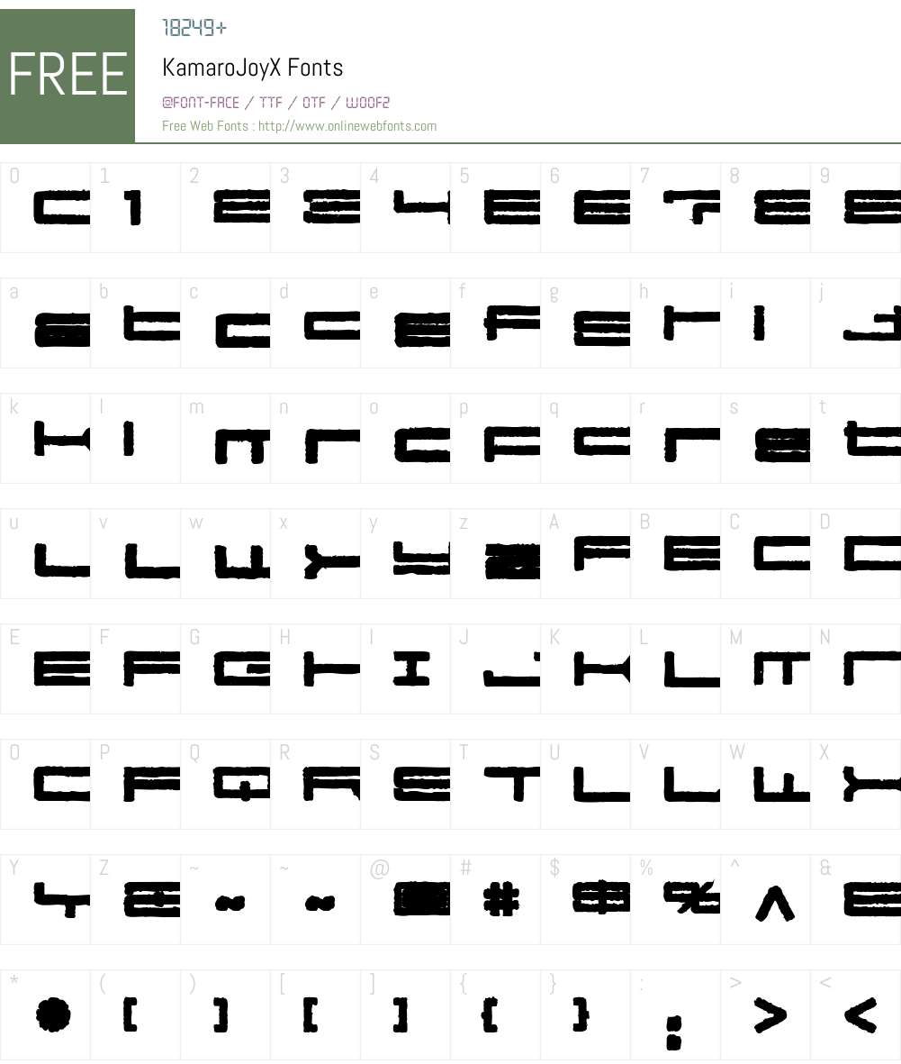 KamaroW00-JoyExtra Font Screenshots