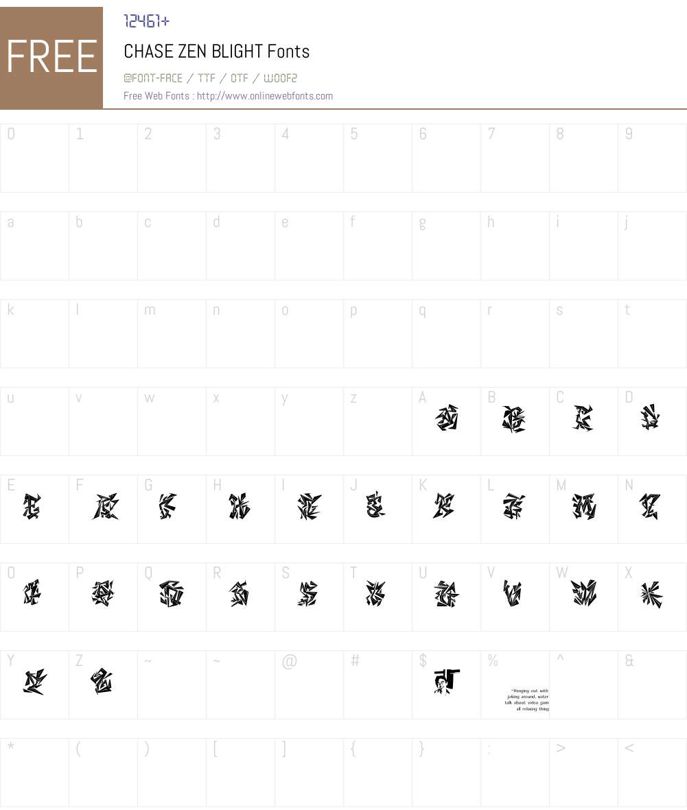 CHASE ZEN BLIGHT Font Screenshots
