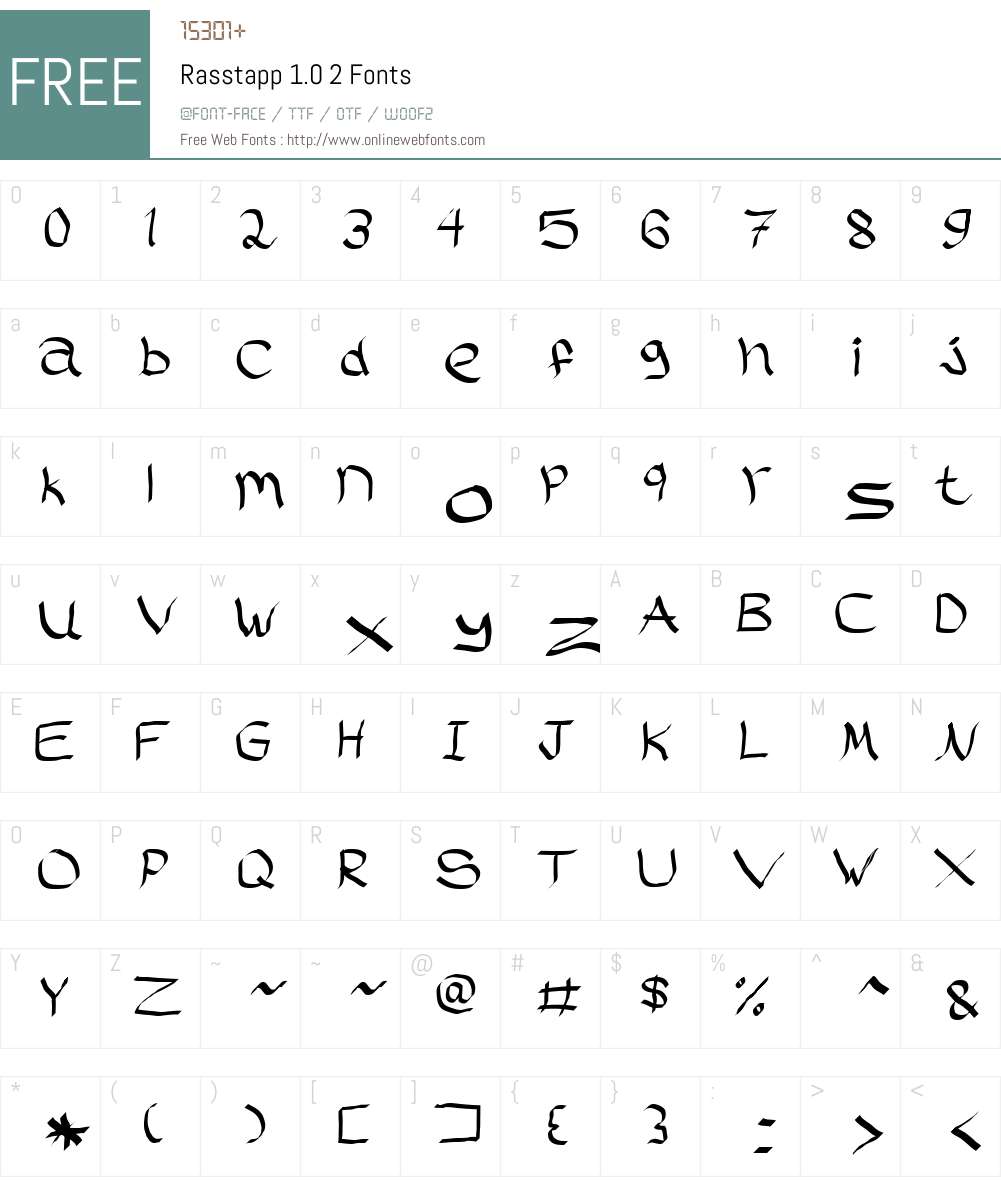 Rasstapp 1.0 Font Screenshots
