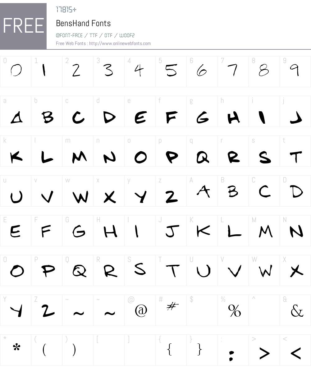 BensHand 1.00 May 27, 2011, initial release Fonts Free Download ...