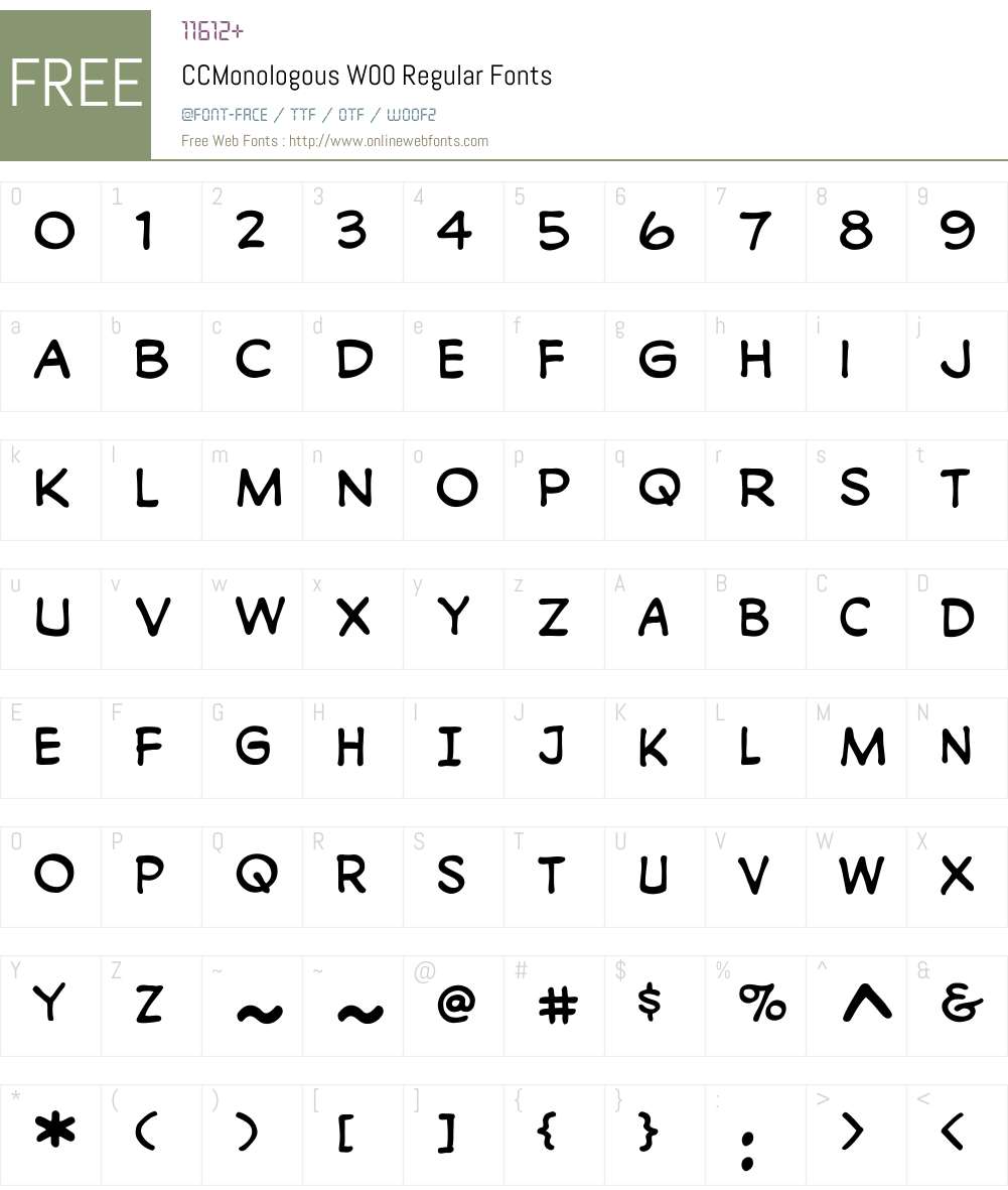 CCMonologousW00-Regular Font Screenshots