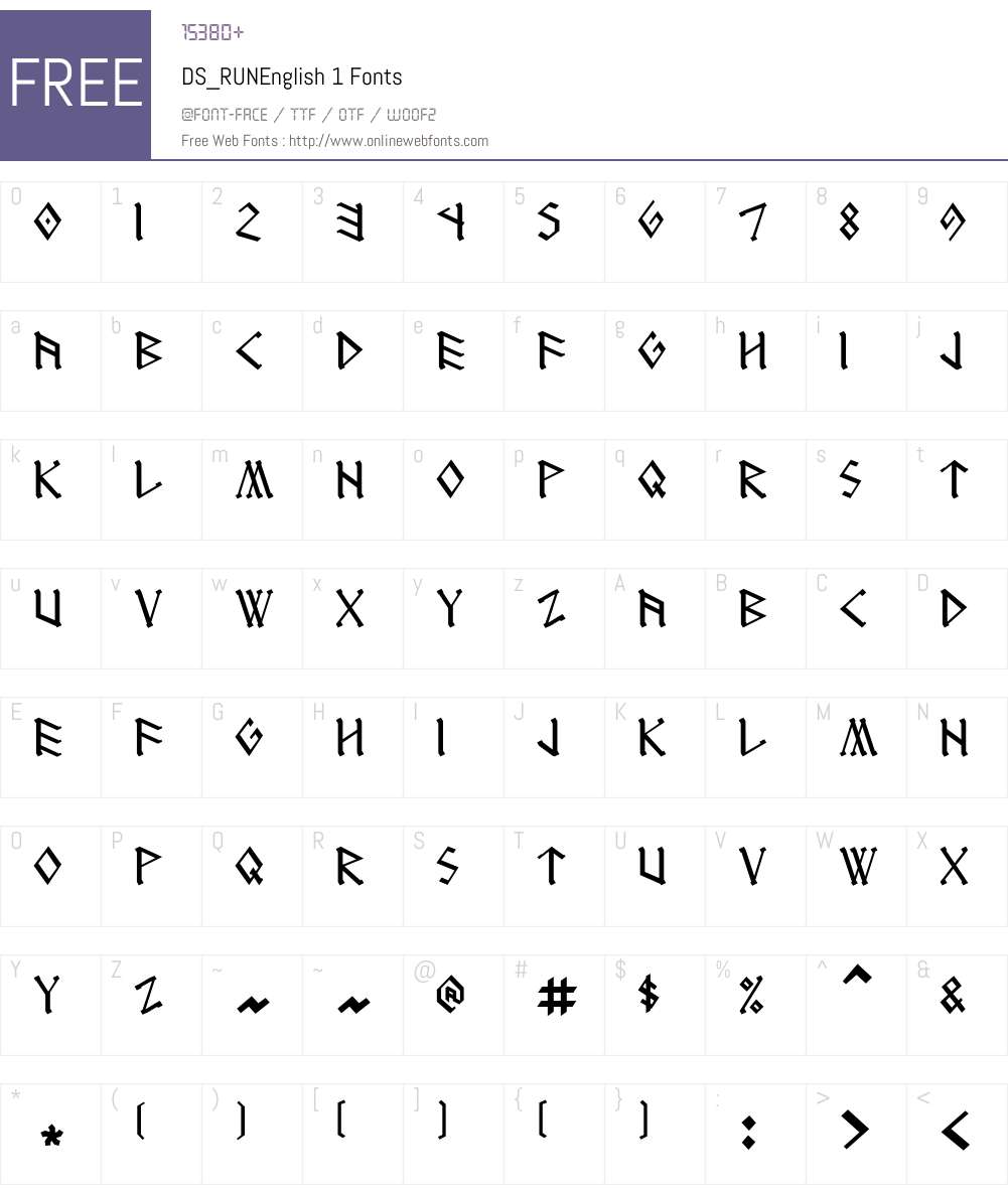 DS_RUNEnglish-1 Font Screenshots