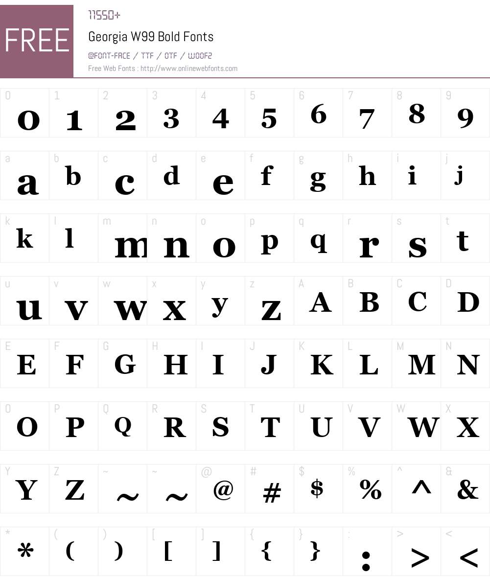 Georgia Font Screenshots