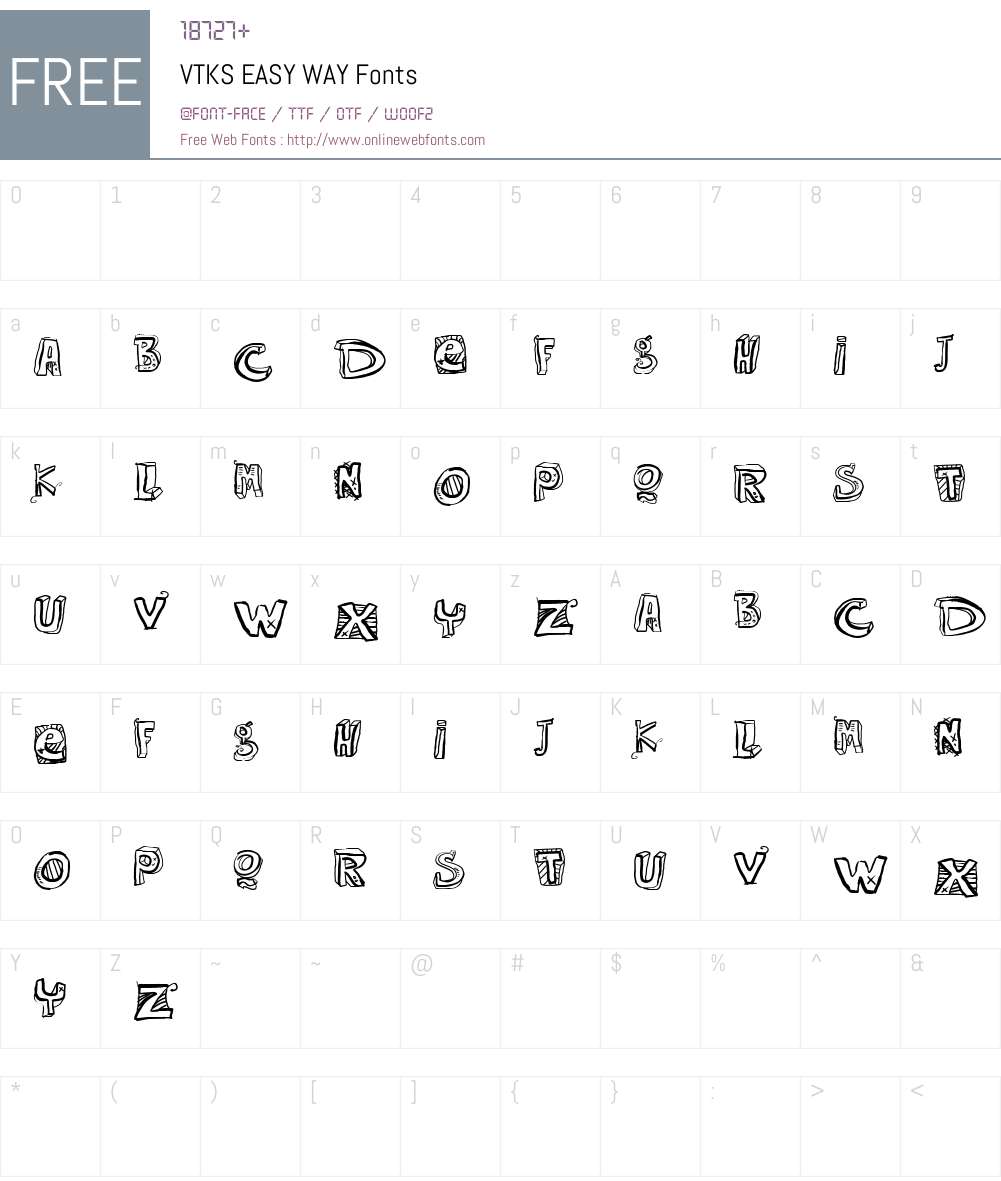 VTKS EASY WAY Font Screenshots