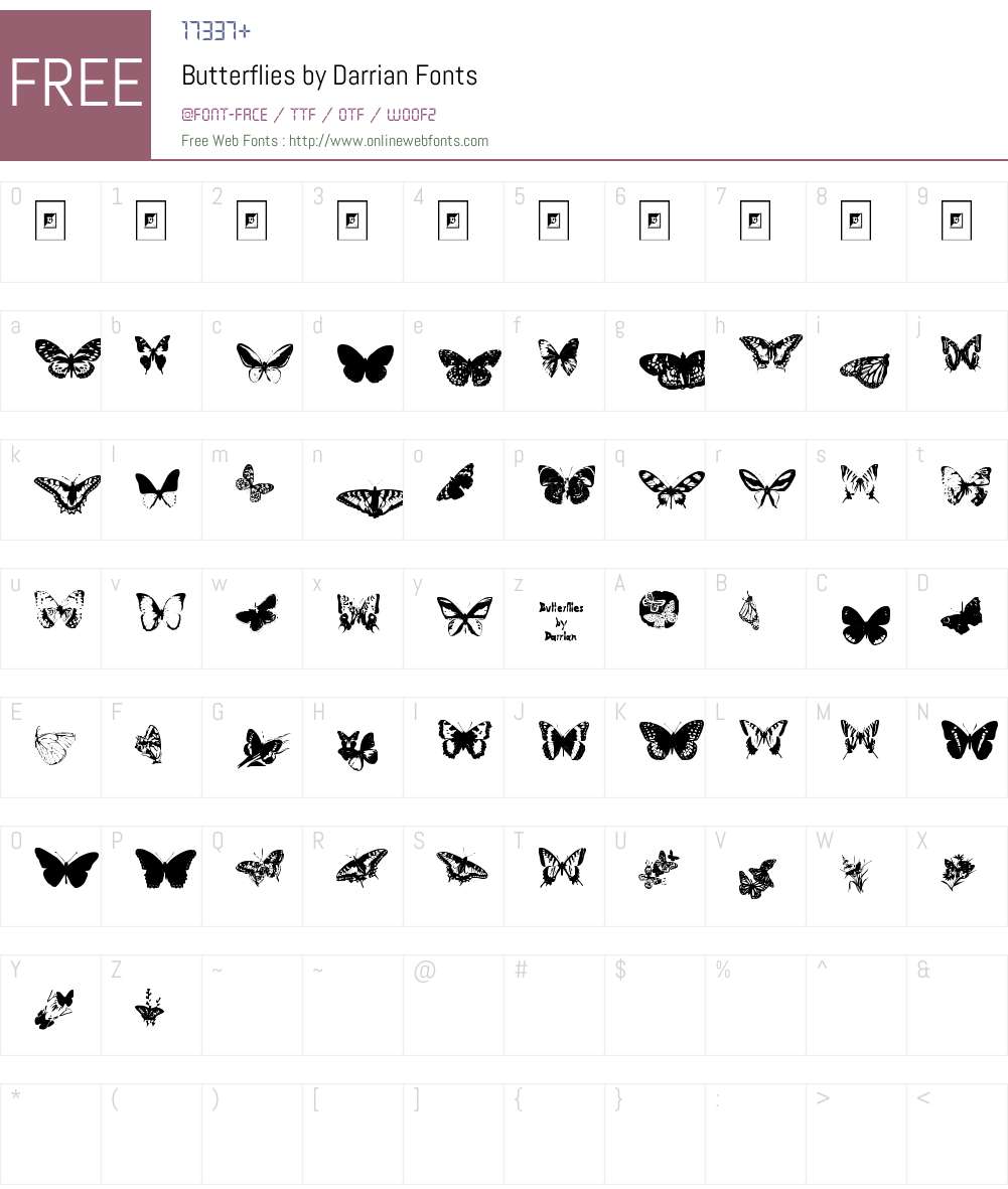 Butterflies by Darrian Font Screenshots