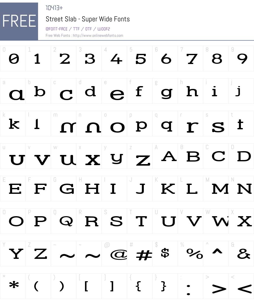 Street Slab - Super Wide Font Screenshots