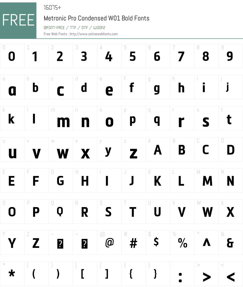 MetronicProCondensedW01-Bd Font Screenshots