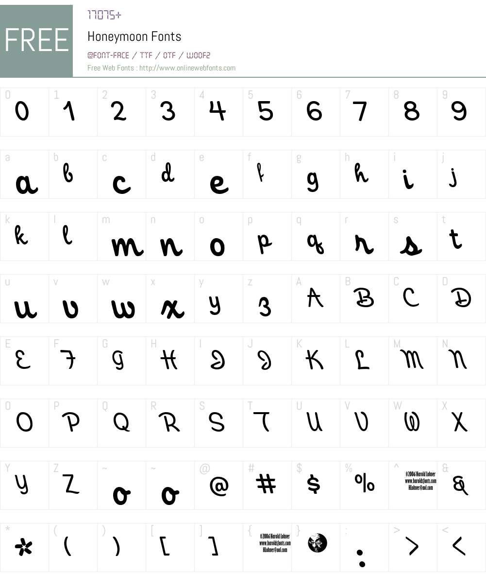 Honeymoon Font Screenshots