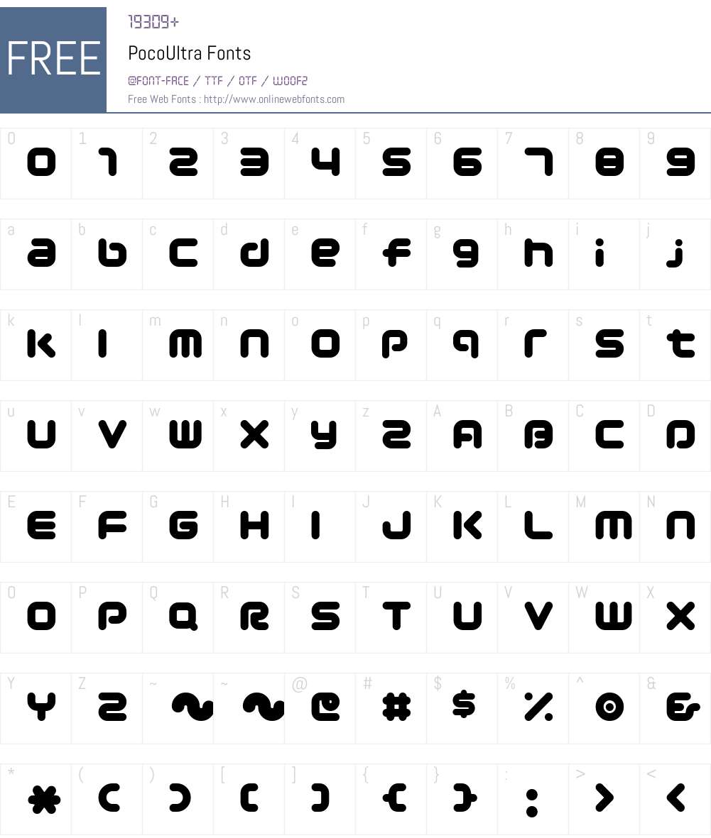 PocoUltra Font Screenshots