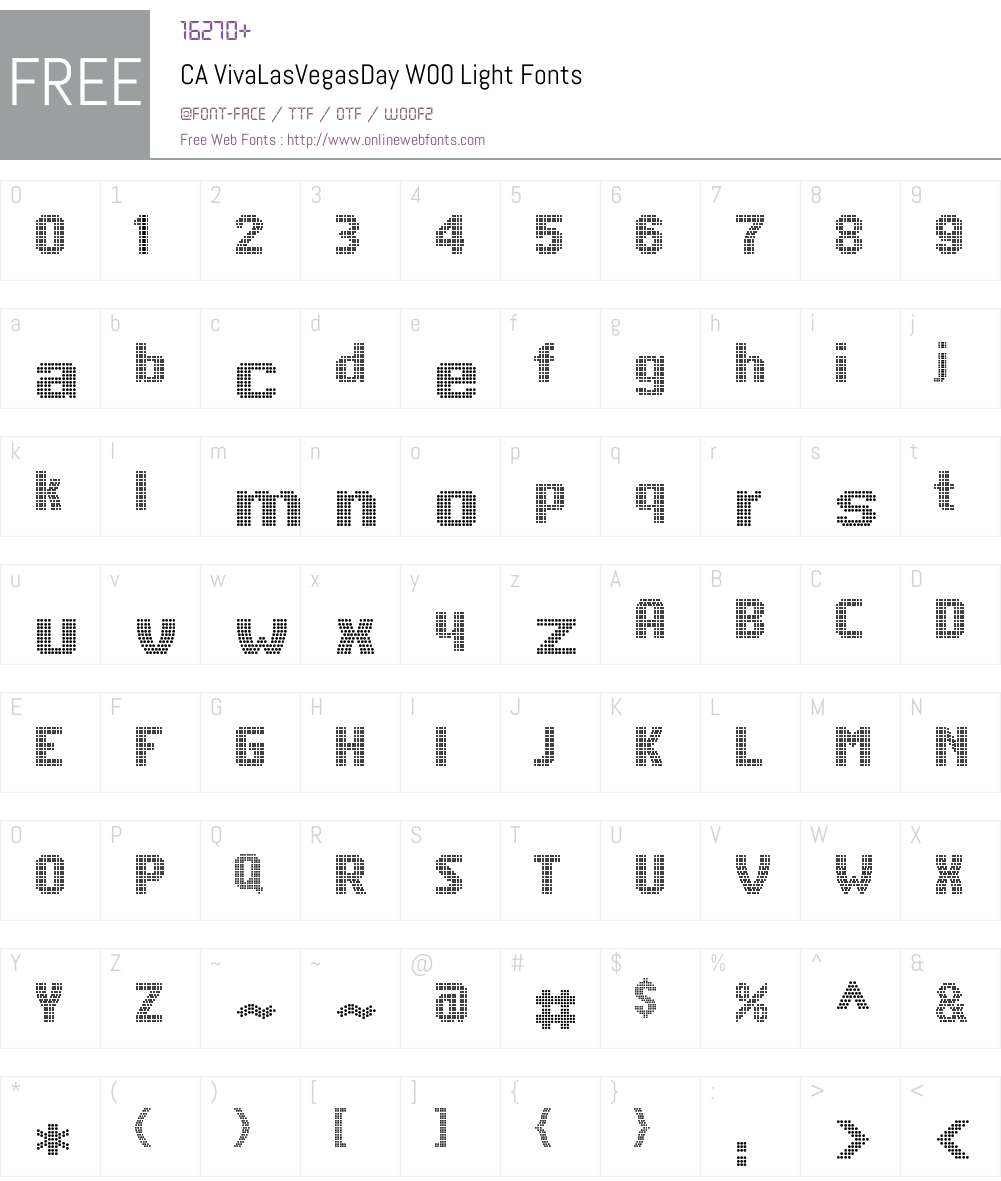 CAVivaLasVegasDayW00-Light Font Screenshots