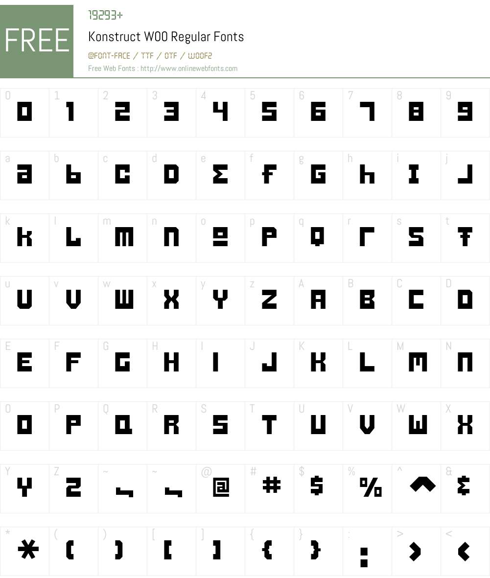 Konstruct Font Screenshots