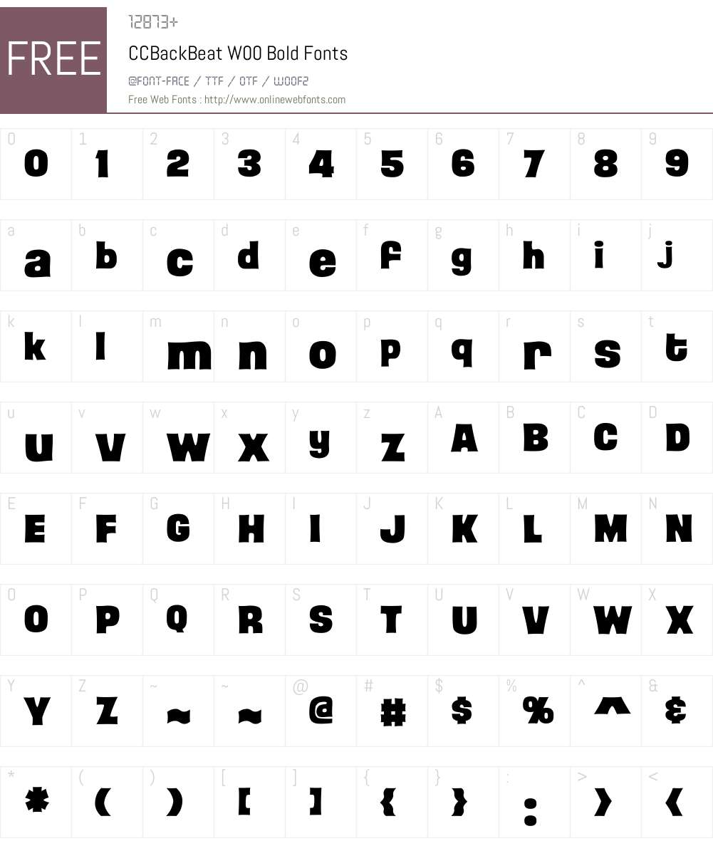 CCBackBeatW00-Bold Font Screenshots