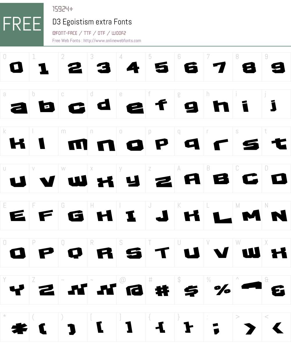 D3 Egoistism extra Font Screenshots