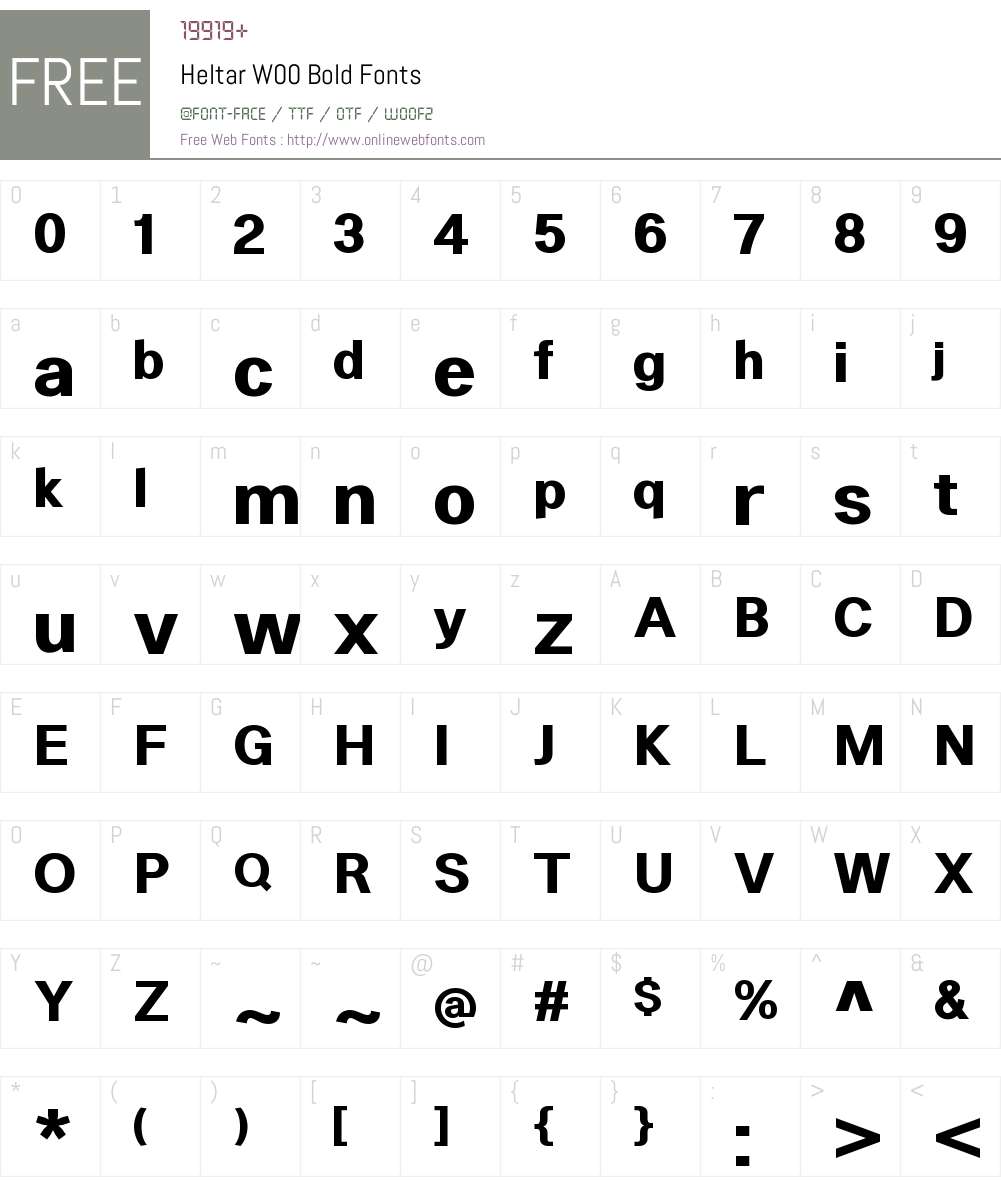 HeltarW00-Bold Font Screenshots