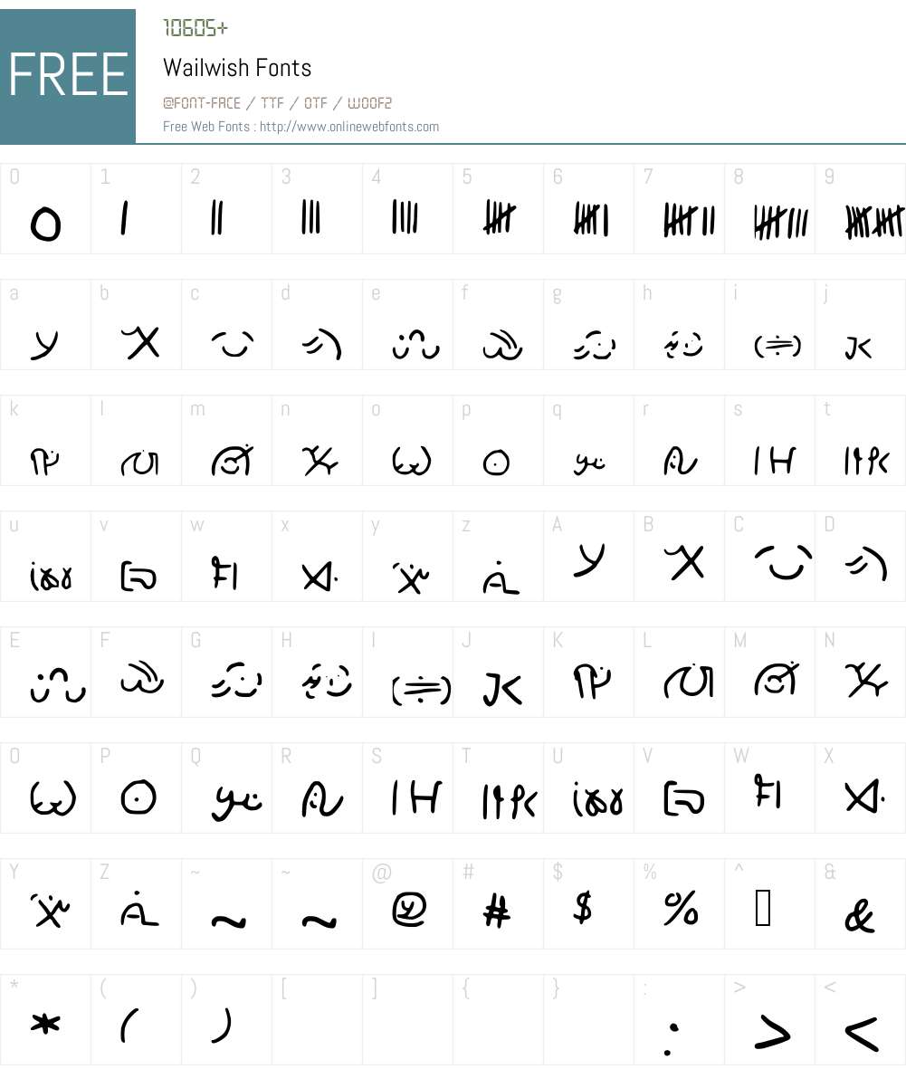 Wailwish Font Screenshots